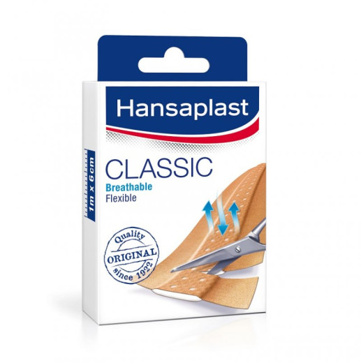 Hansaplast Classic, klasični obliž za rezanje, 1 m x 6 cm Hansaplast Classic, klasični obliž za rezanje, 1 m x 6 cm