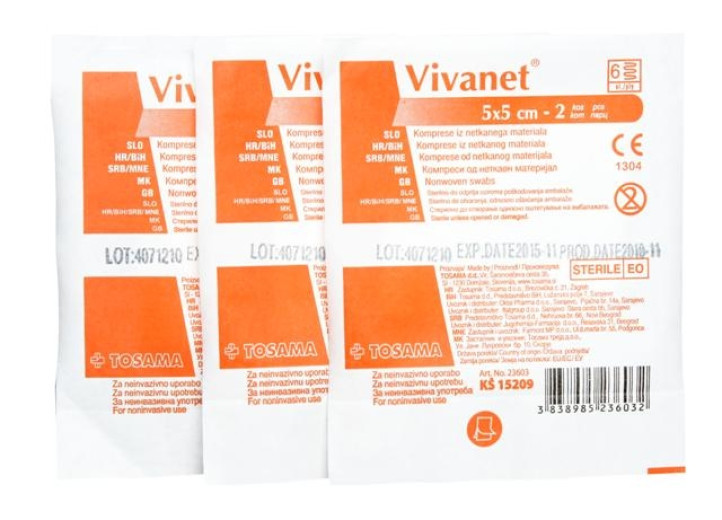 Vivanet komprese 5 x 5 cm Vivanet komprese 5 x 5 cm