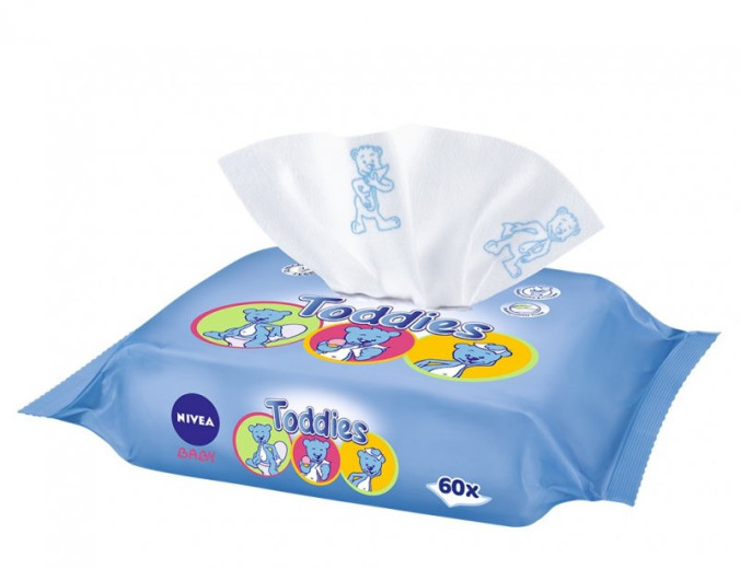 Nivea Baby, vlažilni robčki Toddies, 60 kosov
