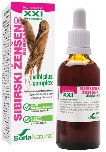 Soria Natural, Sibirski ženšen kompleks XXI kapljice, 50 ml Soria Natural, Sibirski ženšen kompleks XXI kapljice, 50 ml