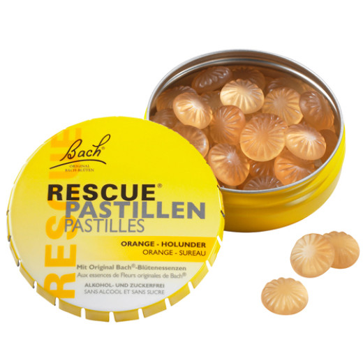 Bach Rescue, pastile z okusom pomaranče in bezga, 50 g Bach Rescue, pastile z okusom pomaranče in bezga, 50 g