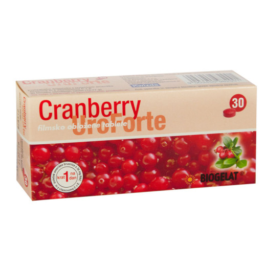 Biogelat Cranberry UroForte, 30 filmsko obloženih tablet Biogelat Cranberry UroForte, 30 filmsko obloženih tablet
