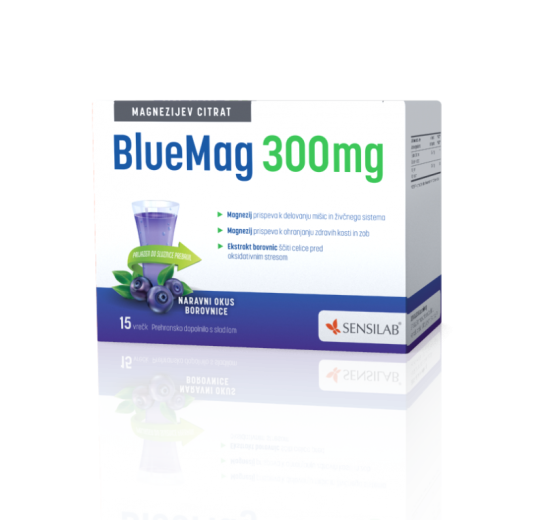 Sensilab BlueMag 300 mg, 15 vrečk