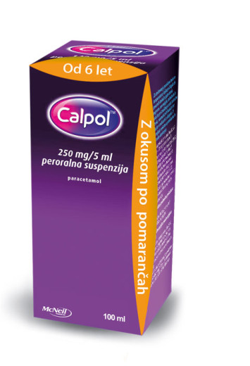 Calpol 250 mg/5 ml, peroralna suspenzija, 100 ml Calpol 250 mg/5 ml, peroralna suspenzija, 100 ml