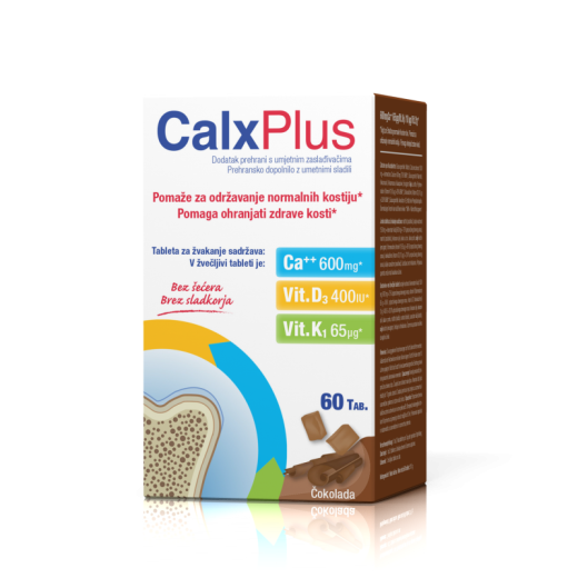 CalxPlus, 60 žvečljivih tablet z okusom čokolada CalxPlus, 60 žvečljivih tablet z okusom čokolada
