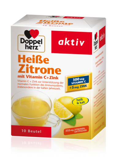 Doppelherz Aktiv Limona + vitamin C + cink, vroči napitek, 10 vrečk Doppelherz Aktiv Limona + vitamin C + cink, vroči napitek, 10 vrečk