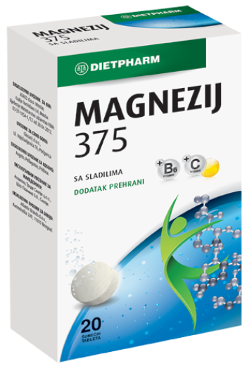 DietPharm Magnezij 375, 20 šumečih tablet DietPharm Magnezij 375, 20 šumečih tablet