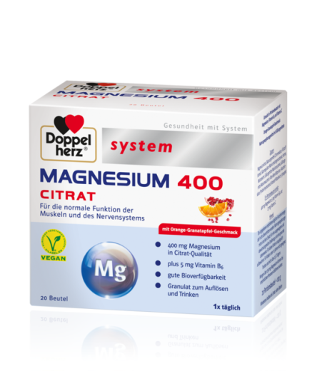 Doppelherz System Magnezij 400 citrat, 20 vrečk Doppelherz System Magnezij 400 citrat, 20 vrečk