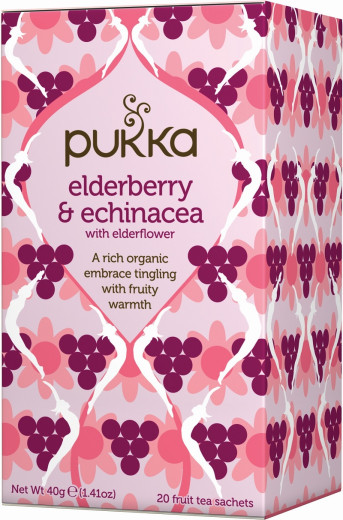 Pukka Elderberry & Echinacea, ekološki čaj, 20 vrečk