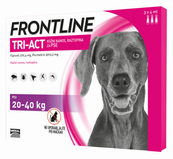 Frontline Tri-Act, kožni nanos- za pse 20 - 40 kg, pipeta 3 X 4 ml Frontline Tri-Act, kožni nanos- za pse 20 - 40 kg, pipeta 3 X 4 ml