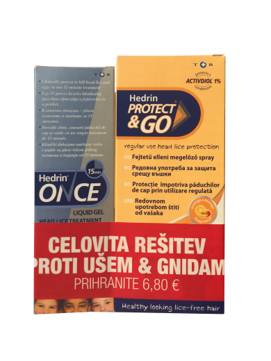 Hedrin Once,100 ml + Hedrin Protect & Go, 120 ml Hedrin Once,100 ml + Hedrin Protect & Go, 120 ml