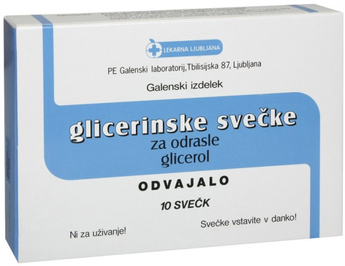 Glicerinske svečke za odrasle, 10 svečk Glicerinske svečke za odrasle, 10 svečk