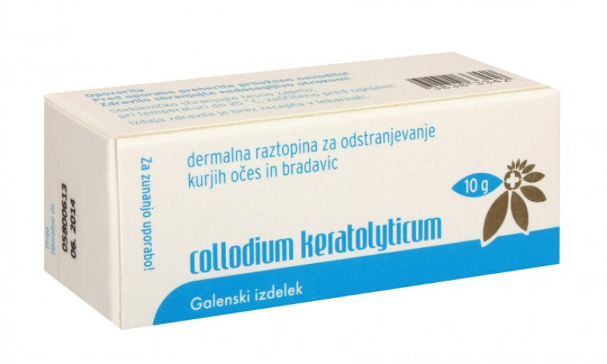 Collodium keratolyticum, dermalna raztopina, 10 g Collodium keratolyticum, dermalna raztopina, 10 g