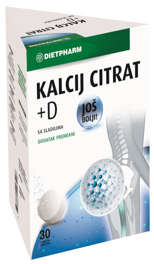 DietPharm Kalcijev Citrat + Vitamin D, 30 šumečih tablet DietPharm Kalcijev Citrat + Vitamin D, 30 šumečih tablet