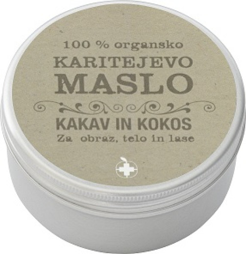 100 % organsko karitejevo maslo - kakav in kokos, 100 ml 100 % organsko karitejevo maslo - kakav in kokos, 100 ml