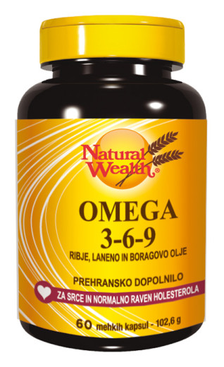 Natural Wealth Omega 3-6-9, 60 mehkih kapsul Natural Wealth Omega 3-6-9, 60 mehkih kapsul