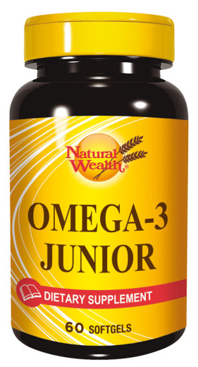 Natural Wealth Omega 3 Junior, 60 mehkih kapsul Natural Wealth Omega 3 Junior, 60 mehkih kapsul