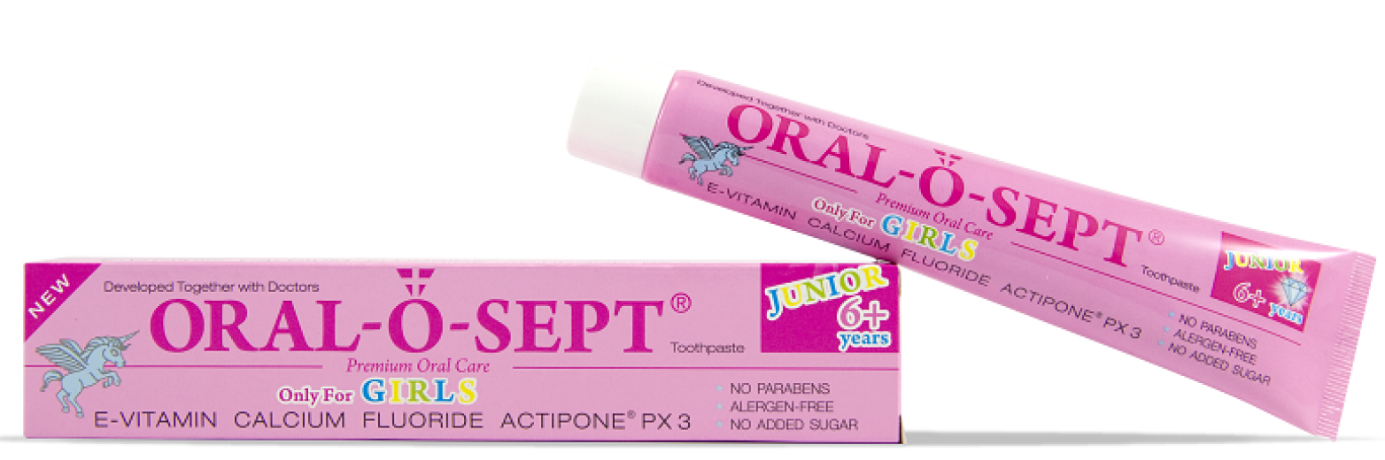 Oral-o-sept, Junior 6+, Girls, zobna pasta, 75 ml