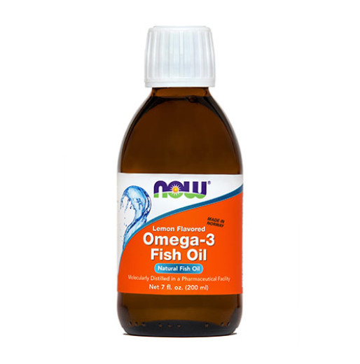 NOW Omega 3, ribje olje z okusom limone, 200 ml
