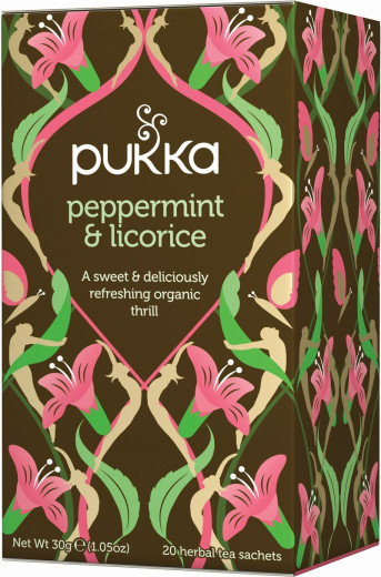 Pukka Peppermint & Licorice, ekološki čaj, 20 vrečk