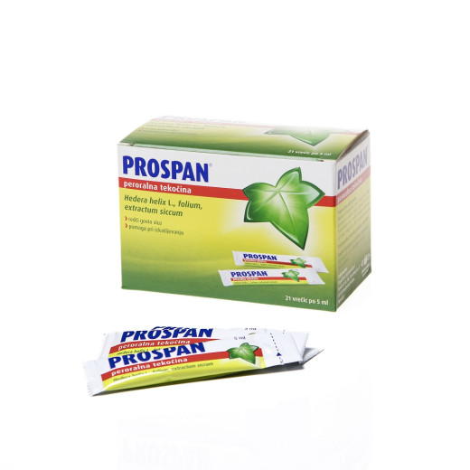 Prospan peroralna tekočina 5 ml, 21 vrečic Prospan peroralna tekočina 5 ml, 21 vrečic