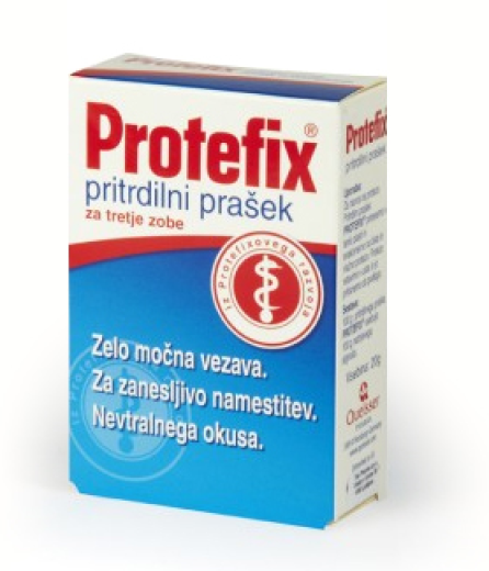 Protefix, pritrdilni prašek za zobne proteze, 20 g