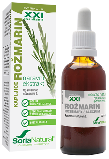 Soria Natural, Rožmarin XXI kapljice, 50 ml Soria Natural, Rožmarin XXI kapljice, 50 ml