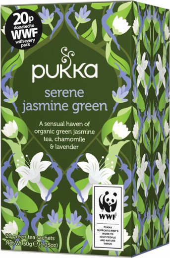 Pukka Serene Jasmine Green, ekološki zeleni čaj, 20 vrečk Pukka Serene Jasmine Green, ekološki zeleni čaj, 20 vrečk