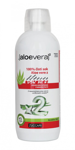 Aloe Vera X2, 100% čisti sok Aloe vere z dodatki, 1000 ml Aloe Vera X2, 100% čisti sok Aloe vere z dodatki, 1000 ml