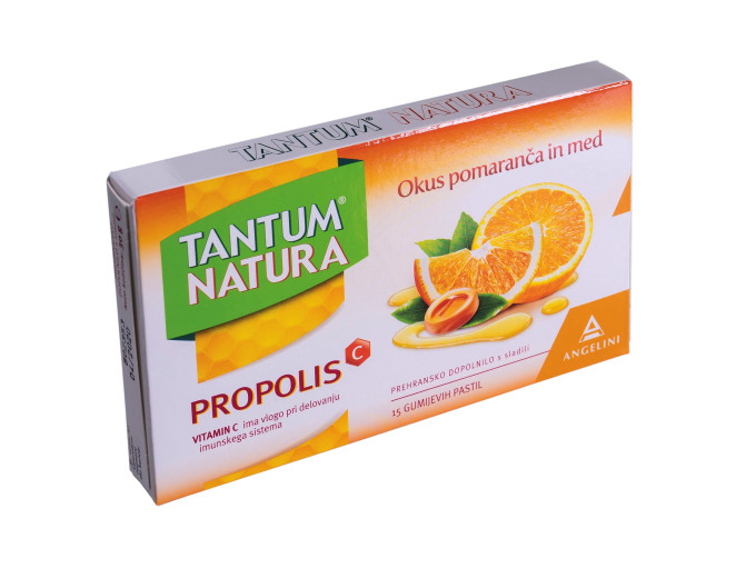 Tantum Natura z okusom pomaranče in medu, 15 pastil Tantum Natura z okusom pomaranče in medu, 15 pastil