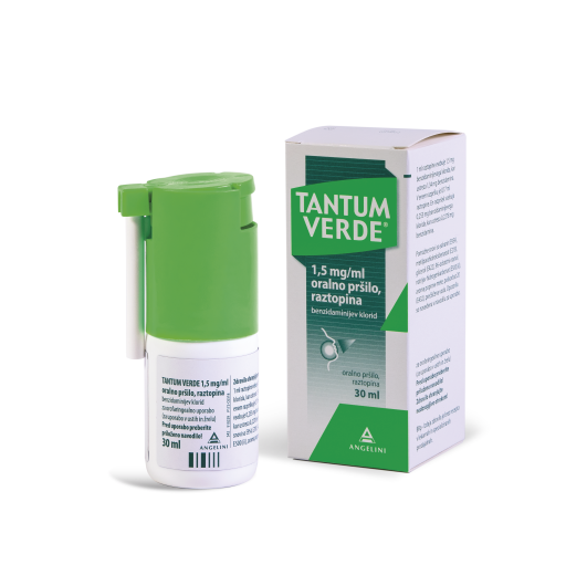 Tantum Verde 1,5 mg/ml, oralno pršilo, raztopina, 30 ml Tantum Verde 1,5 mg/ml, oralno pršilo, raztopina, 30 ml