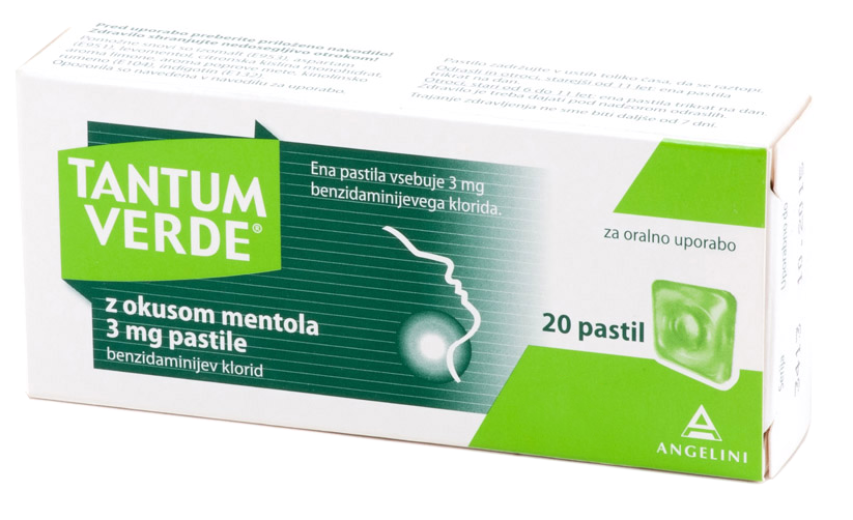 Tantum Verde 3 mg, pastile z okusom mentola, 20 pastil Tantum Verde 3 mg, pastile z okusom mentola, 20 pastil