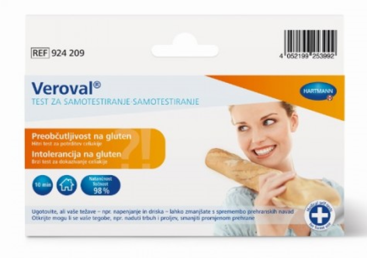 Veroval test za samotestiranje preobčutljivosti na gluten, 1 kos