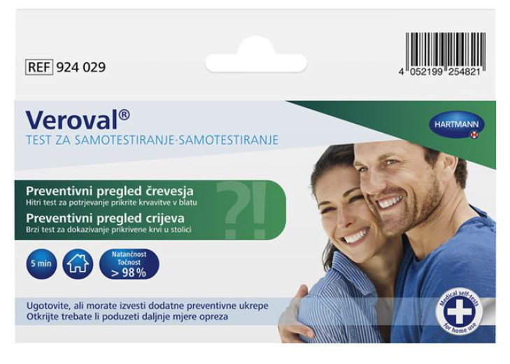 Veroval test za samotestiranje preventivni pregled črevesja, 1 kos