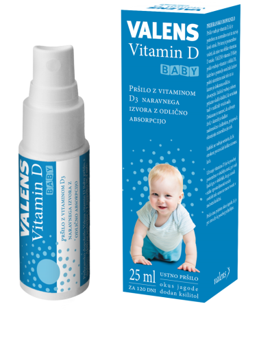 Valens Vitamin D Baby, ustno pršilo, 25 ml