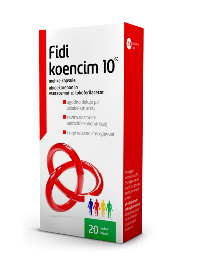 Fidi koencim 10, 20 mehkih kapsul Fidi koencim 10, 20 mehkih kapsul