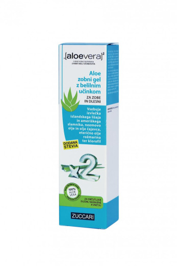 Aloe Vera X2, Aloe zobni gel z belilnim učinkom, 100 ml