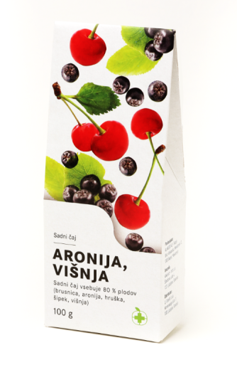 Aronija in višnja, sadni čaj, 100 g Aronija in višnja, sadni čaj, 100 g