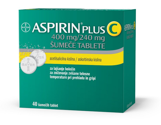 Aspirin plus C 400 mg/240 mg, 40 šumečih tablet Aspirin plus C 400 mg/240 mg, 40 šumečih tablet
