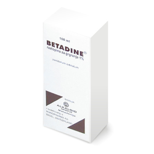 Betadine 10 mg/ml, raztopina za grgranje, 100 ml Betadine 10 mg/ml, raztopina za grgranje, 100 ml