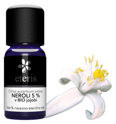 Eteris Neroli, 5 % eterično olje v BIO jojobi, 10 ml Eteris Neroli, 5 % eterično olje v BIO jojobi, 10 ml