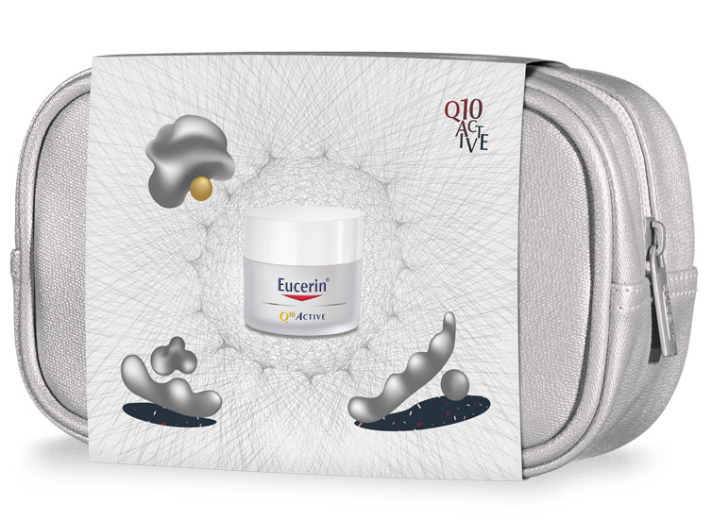 Paket Eucerin Q10 Active, dnevna krema, 50 ml + darilo