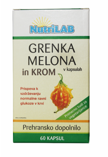 Nutrilab Grenka melona in krom, 60 kapsul