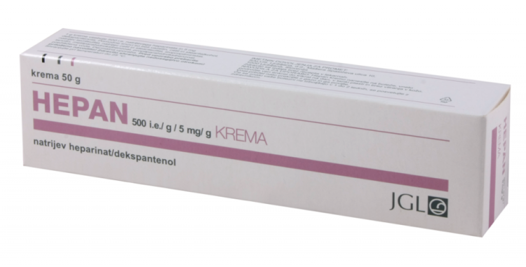 Hepan 500 i.e./5 mg v 1 g, krema, 50 g Hepan 500 i.e./5 mg v 1 g, krema, 50 g