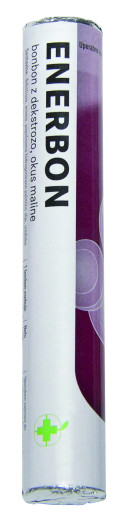 Enerbon, bonbon z dekstrozo, okus maline, 18 bonbonov Enerbon, bonbon z dekstrozo, okus maline, 18 bonbonov