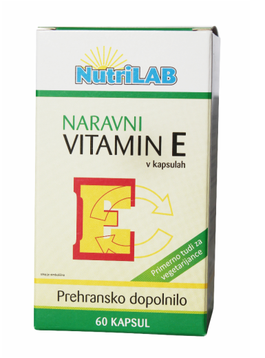 Nutrilab Naravni vitamin E, 60 kapsul Nutrilab Naravni vitamin E, 60 kapsul
