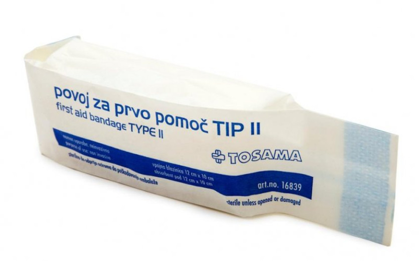 Povoj za prvo pomoč tip II sterilen Povoj za prvo pomoč tip II sterilen