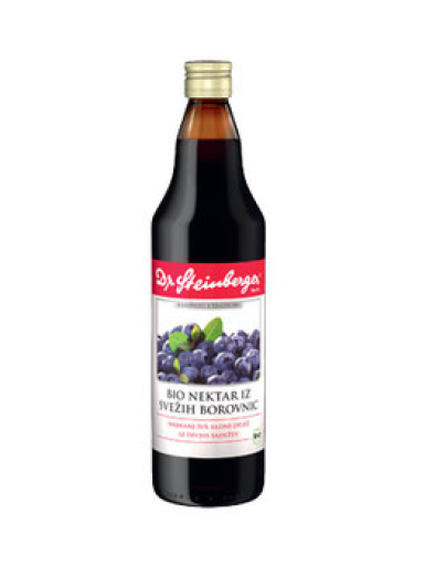 Dr. Steinberger, Bio nektar iz svežih borovnic, sok 750 ml Dr. Steinberger, Bio nektar iz svežih borovnic, sok 750 ml
