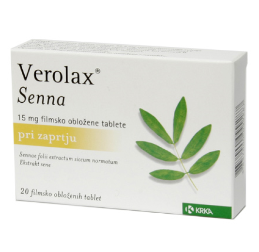 Verolax Senna 15 mg, 20 filmsko obloženih tablet