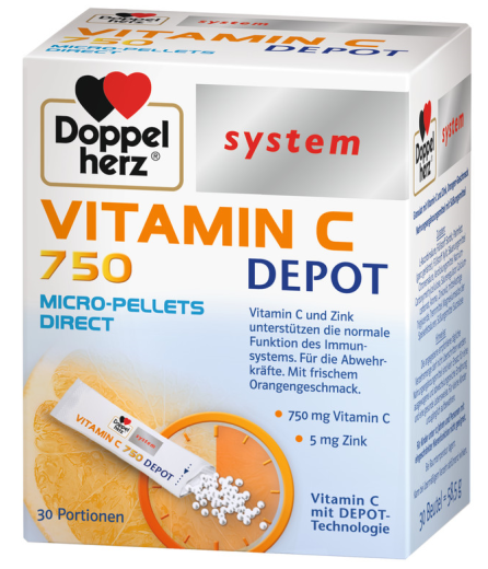 Doppelherz System Vitamin C 750 depo, 30 vrečk Doppelherz System Vitamin C 750 depo, 30 vrečk